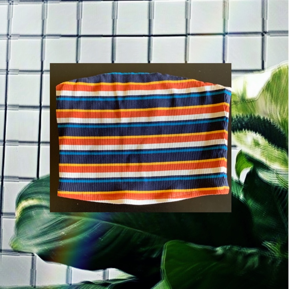 brand new warm toned striped tube top